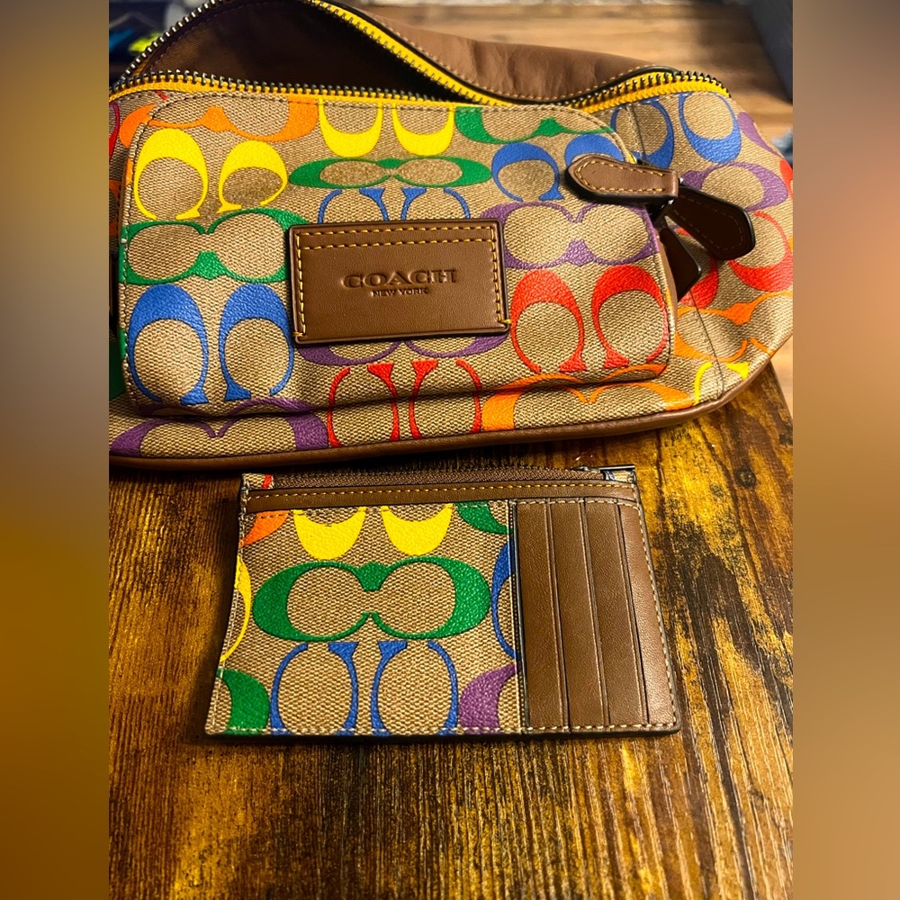 Coach pride limited run waist bag and card wallet combo!